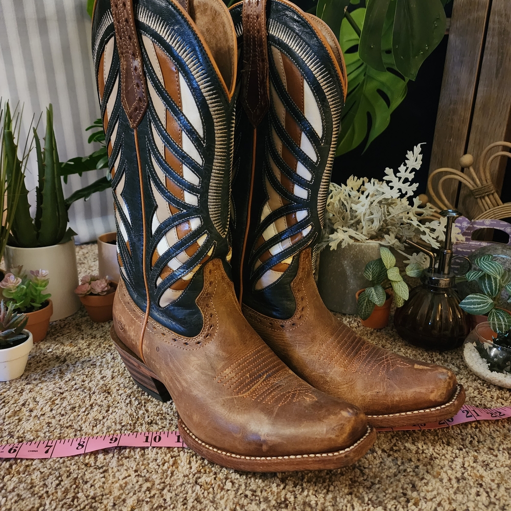 Ariat Women's Brown and Dark Green Western Boots